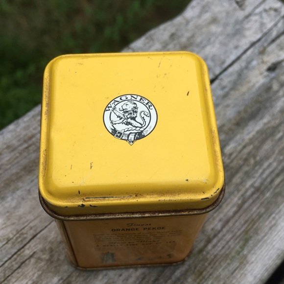VTG ORANGE PEKOE TEA TIN YELLOW ORANGE - Picture 6 of 10